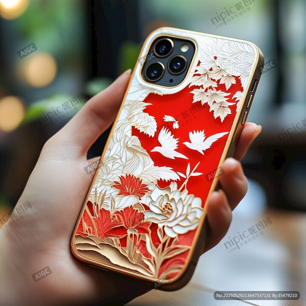 中式花鳥風(fēng)手機(jī)殼
