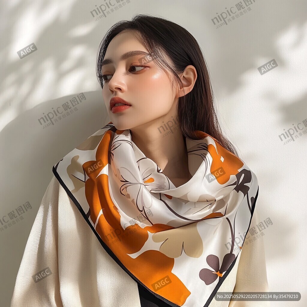 優(yōu)雅女士的印花絲巾搭配