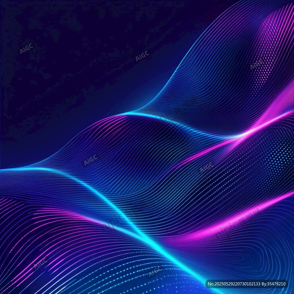 炫彩動感的霓虹線條背景