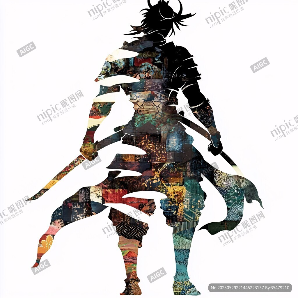 多彩武士剪影 盡顯霸氣