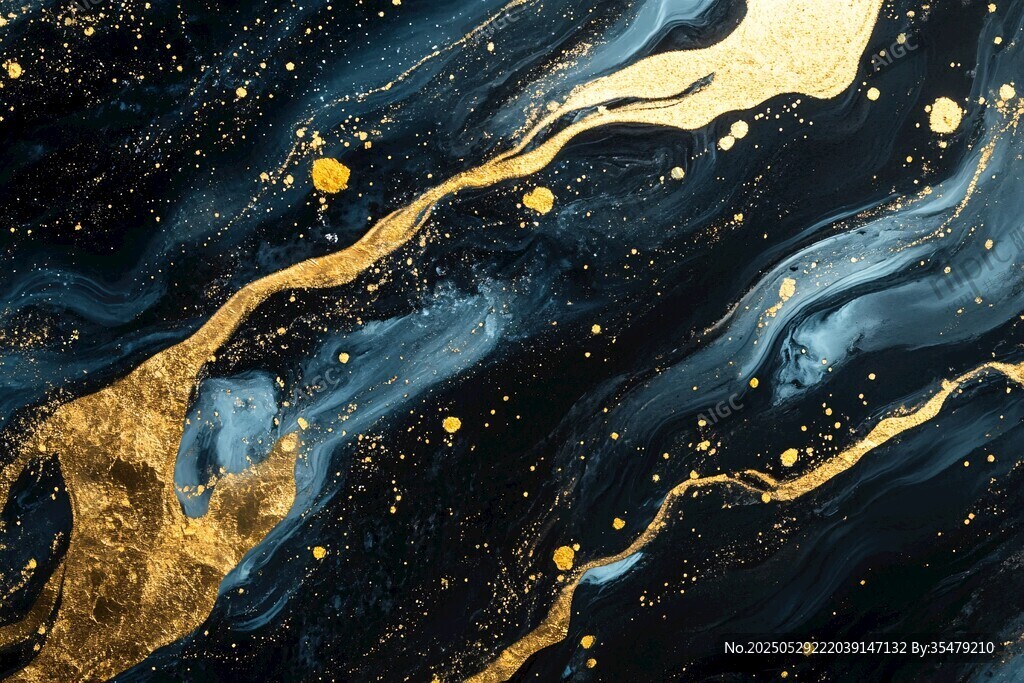 黑金流體藝術抽象紋理背景