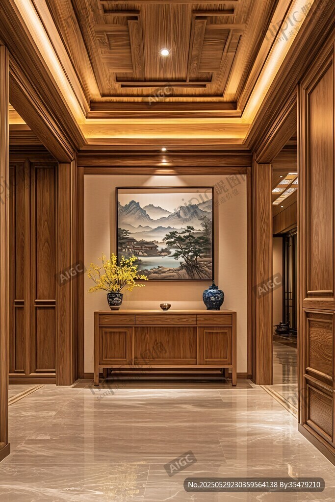 中式典雅玄關(guān)空間展示