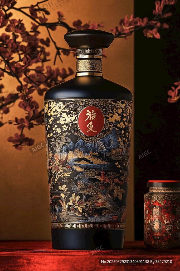 精致典雅的中式傳統(tǒng)酒瓶