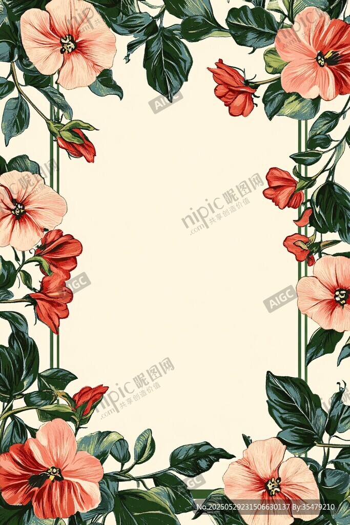花卉邊框背景圖