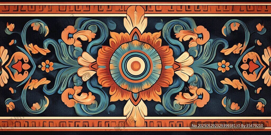 中式古典花卉紋樣圖案