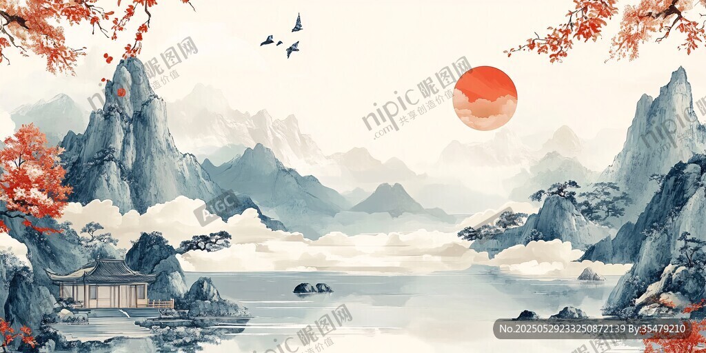 秋日山水間的詩意美景