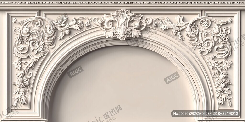 歐式雕花拱門裝飾細(xì)節(jié)