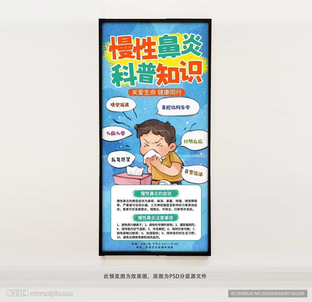 慢性鼻炎科普知識海報