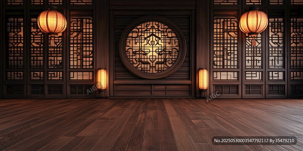 中式古風室內空間場景