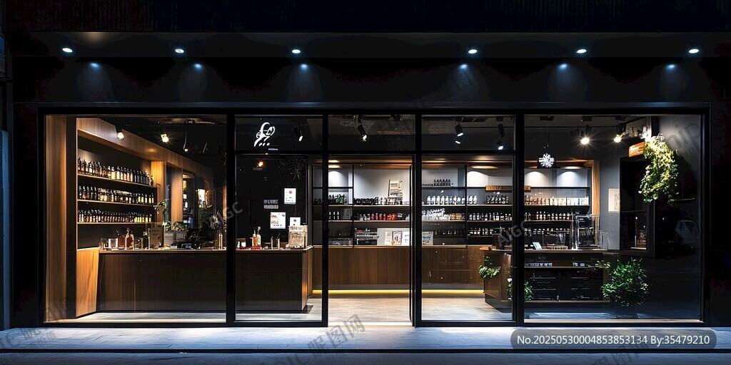 時(shí)尚溫馨的咖啡店店面外觀
