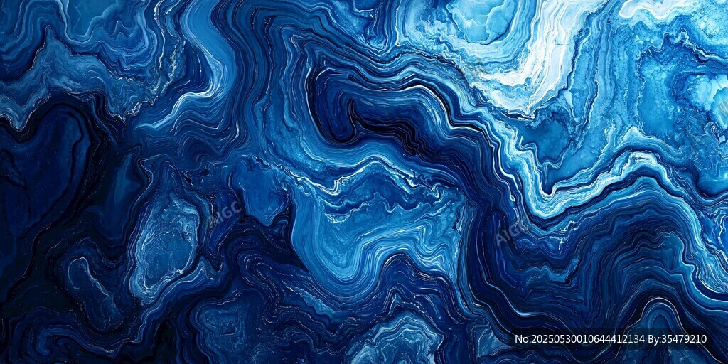 藍色流體抽象紋理背景圖