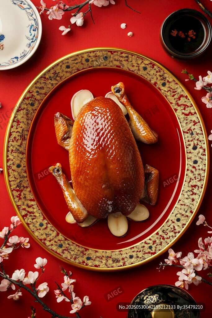 中式烤鴨擺盤 傳統(tǒng)美食