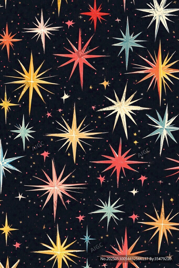 夢幻多彩星星圖案背景