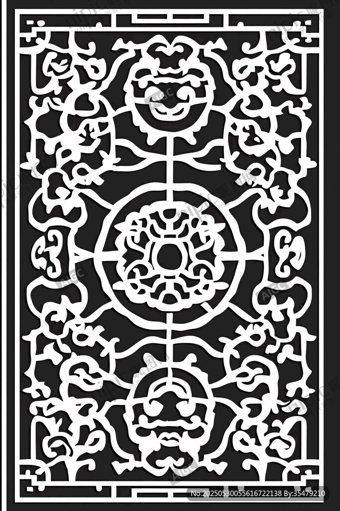中式傳統(tǒng)鏤空雕花圖案