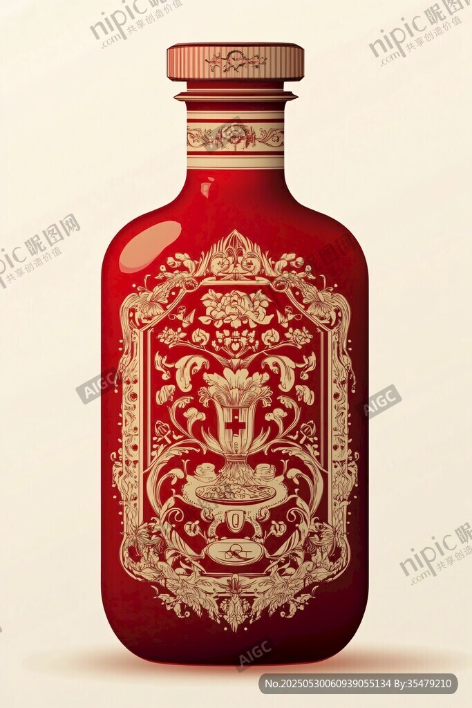 中式紅瓷瓶 精致古典紋飾