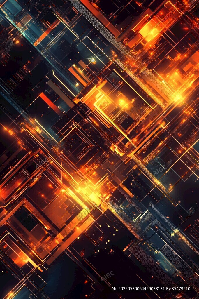 炫彩科技風幾何光影背景圖