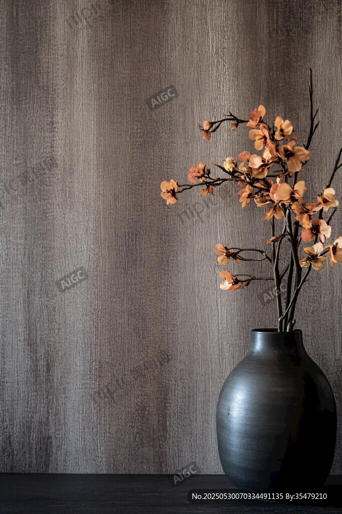 黑瓶插枝 靜謐的室內(nèi)景致
