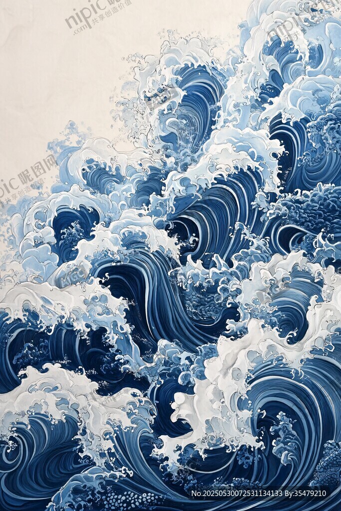 洶涌海浪藝術(shù)繪景
