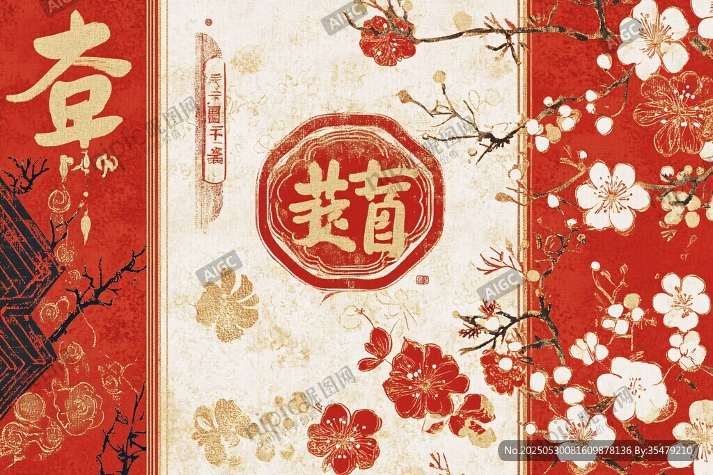 喜慶中國(guó)風(fēng)春節(jié)裝飾圖案