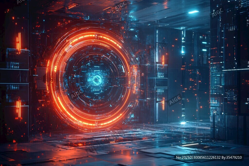 未來科技感的虛擬空間場景