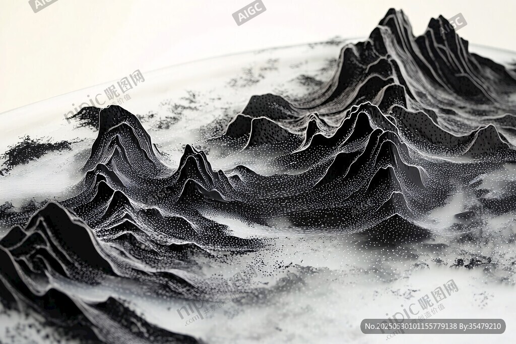 水墨山巒藝術(shù)景觀