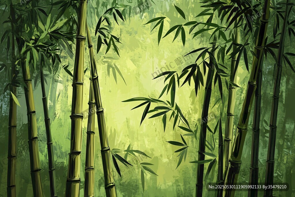 清幽竹林插畫