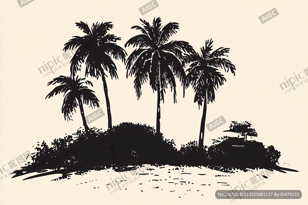 熱帶島嶼棕櫚樹(shù)風(fēng)景