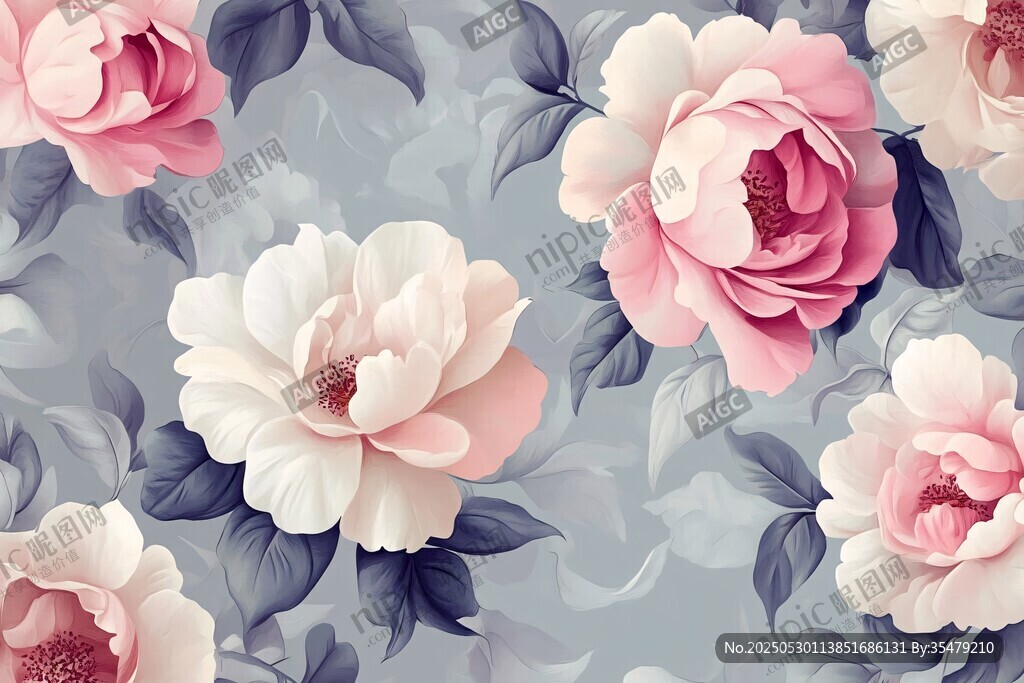 復(fù)古風(fēng)花卉圖案壁紙