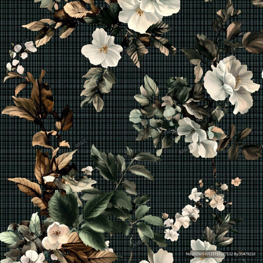 復(fù)古花卉網(wǎng)格圖案背景圖