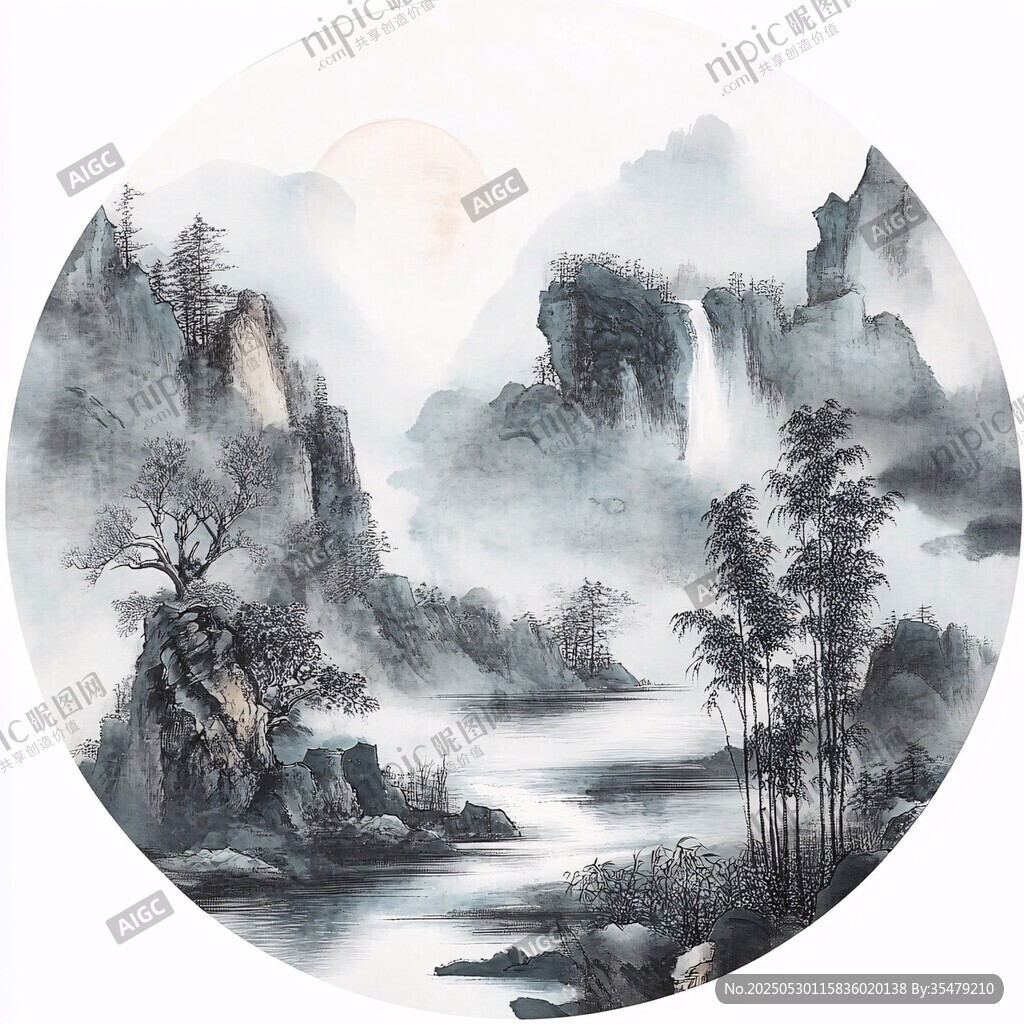水墨山水意境圖