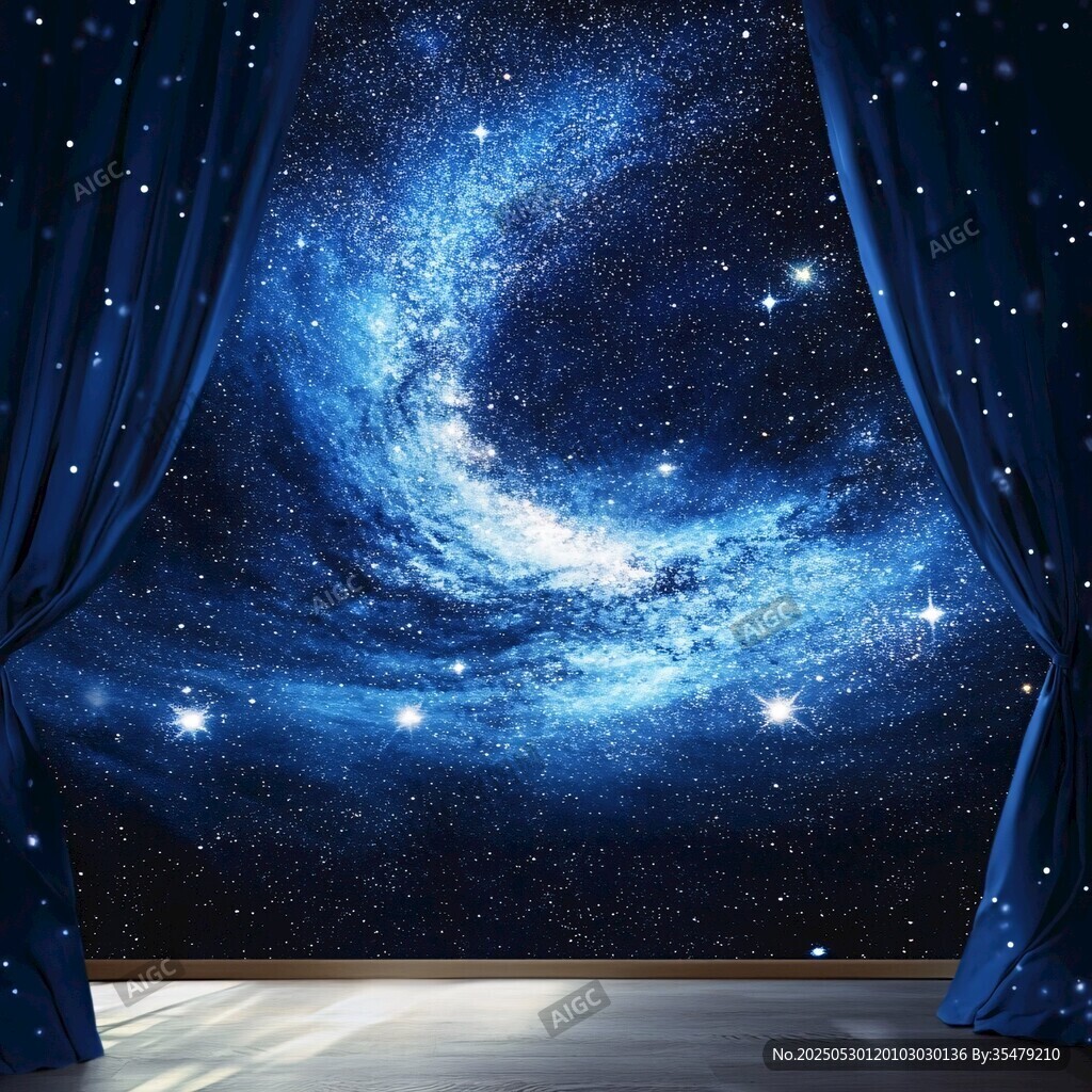 夢幻星空窗簾后的璀璨宇宙