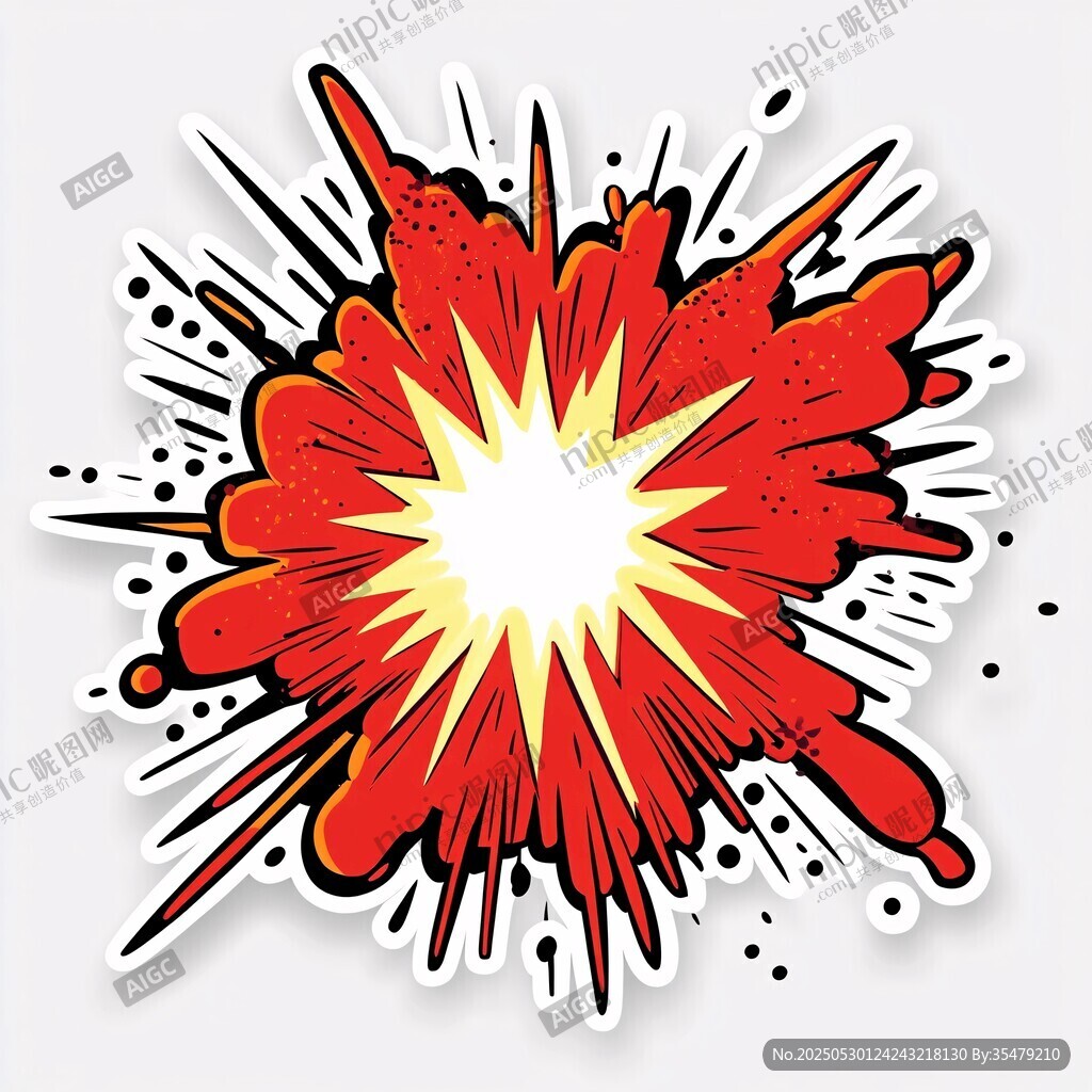 爆炸效果漫畫風(fēng)貼紙圖案
