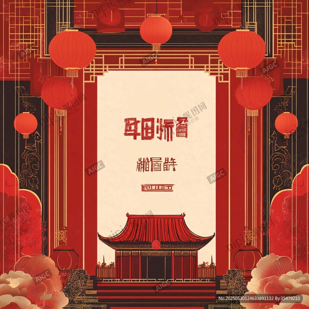 中式新春背景喜慶場景