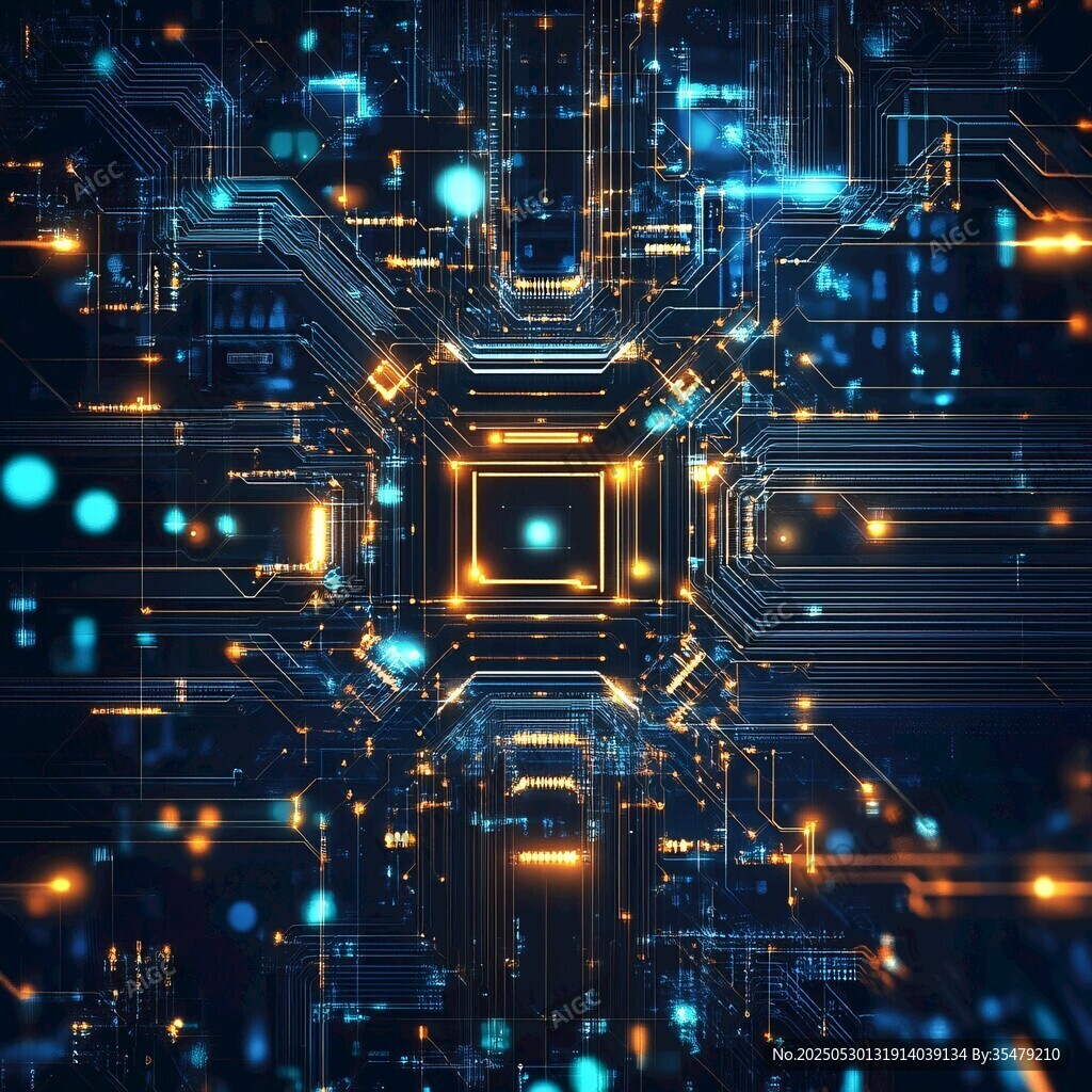 科技感電路板抽象視覺效果