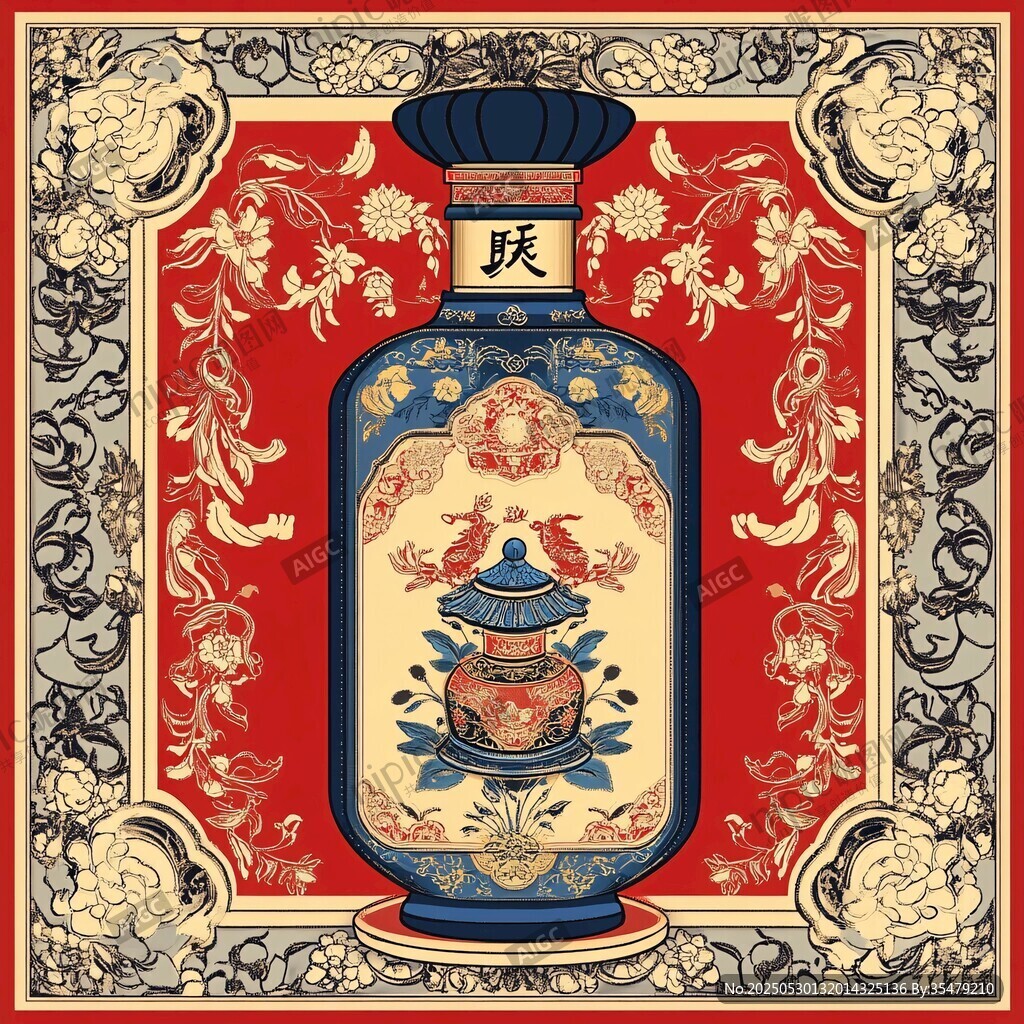 中式復古花瓶裝飾圖案