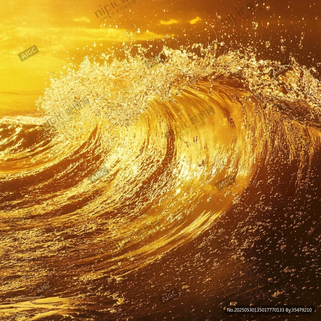 金色海浪 夕陽下的壯美景觀