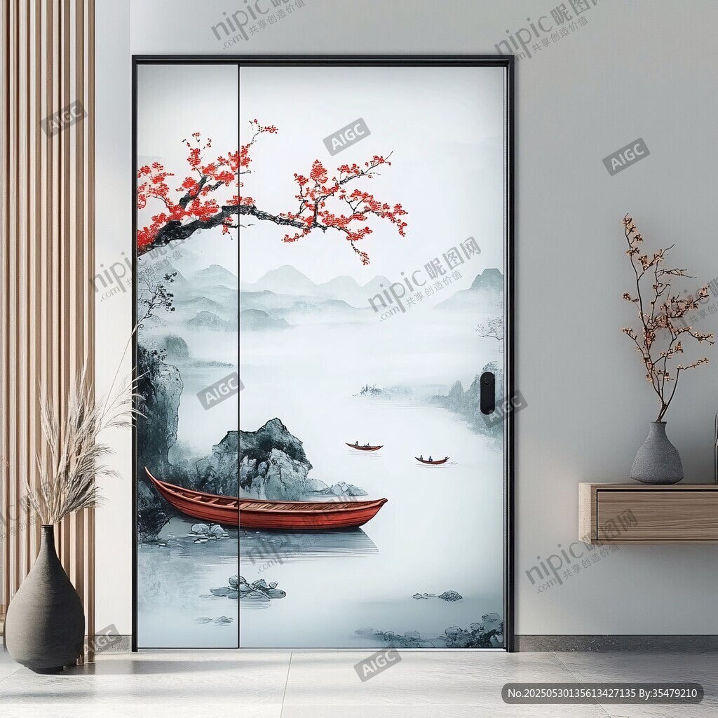 中式山水意境移門設(shè)計(jì)