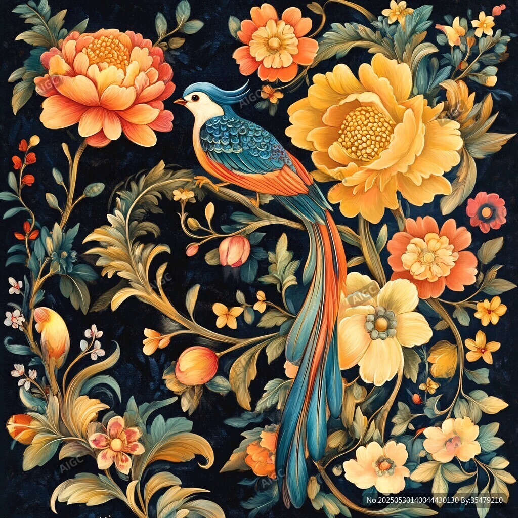 花鳥圖繪 盡顯中式美學
