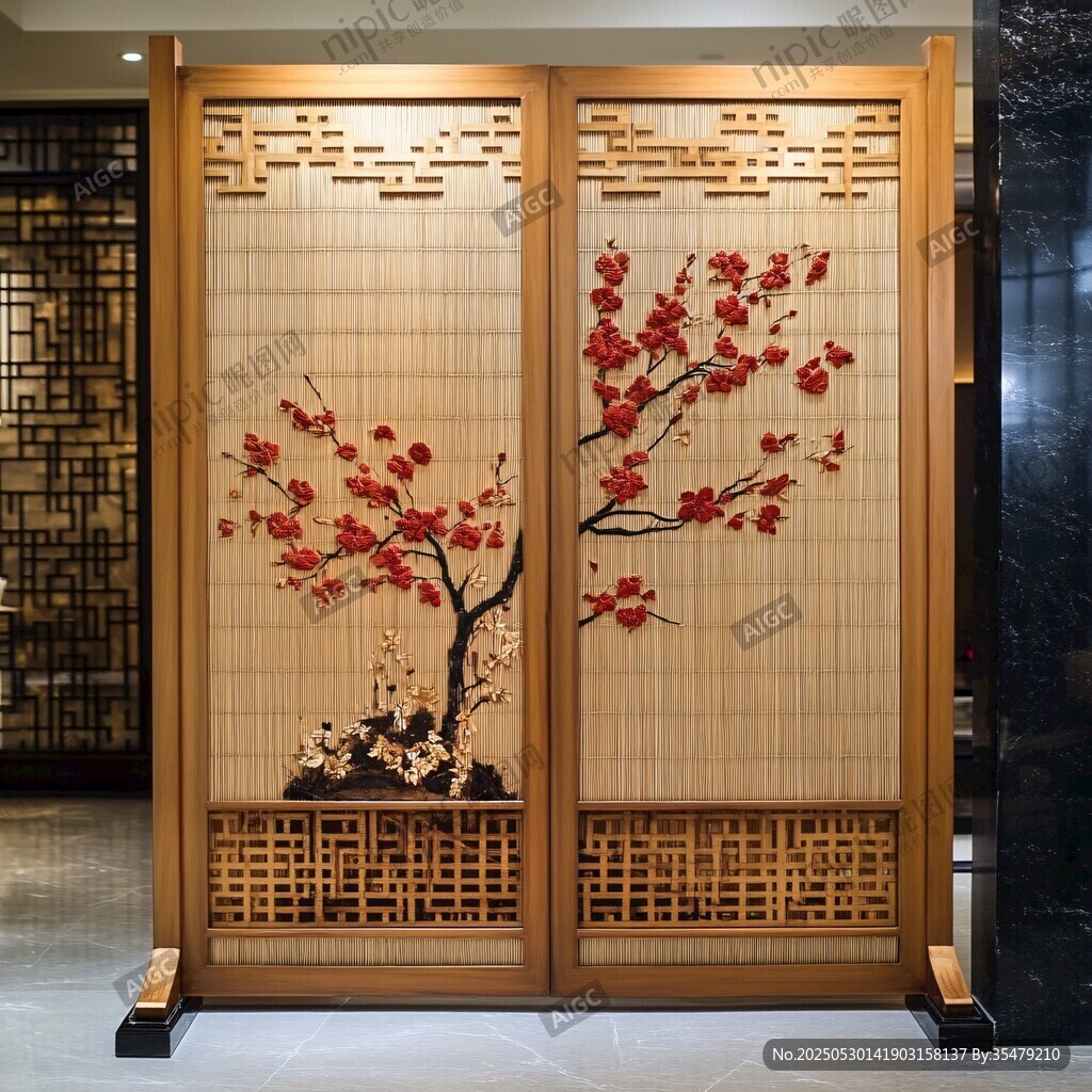 中式梅花屏風 古典雅致美