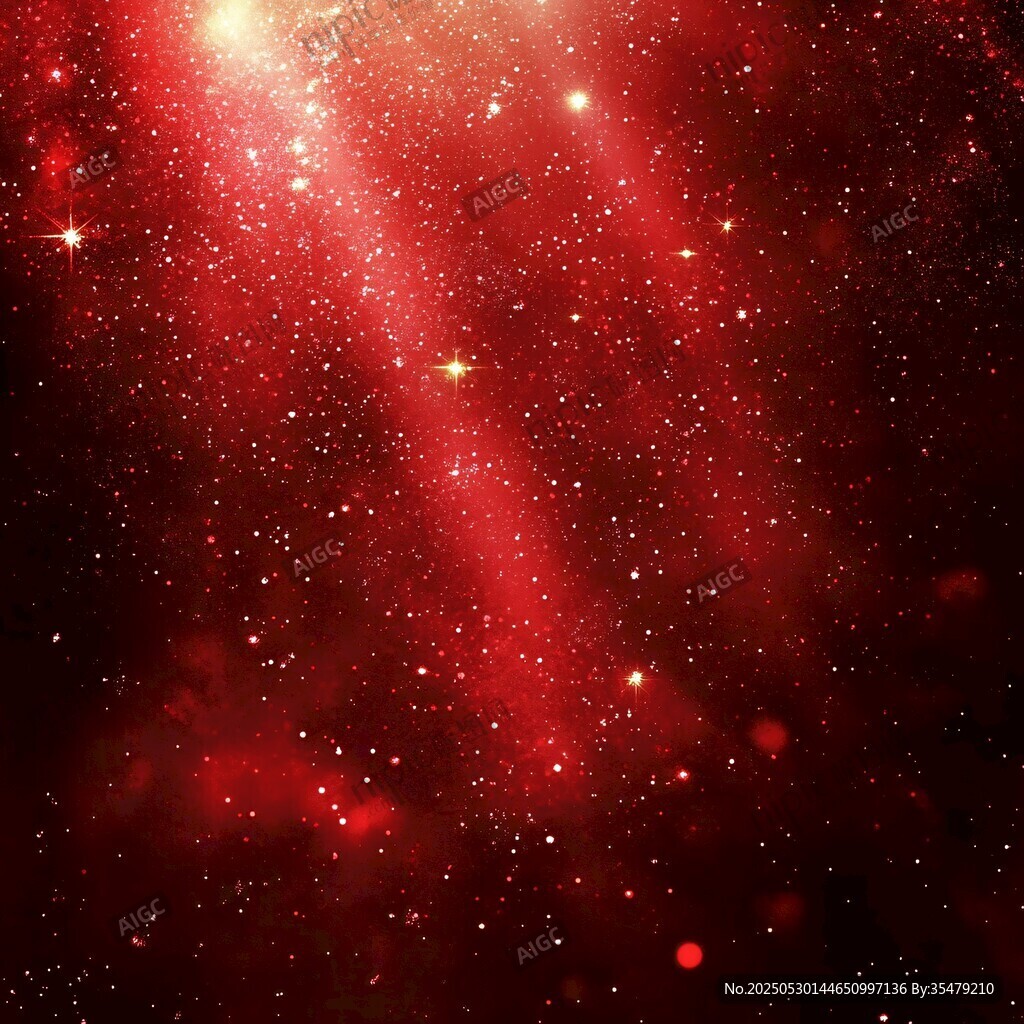 夢幻紅色星空背景圖