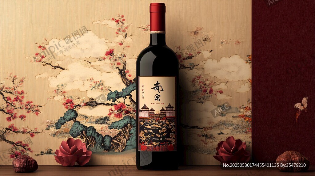中式風格紅酒瓶的典雅呈現(xiàn)