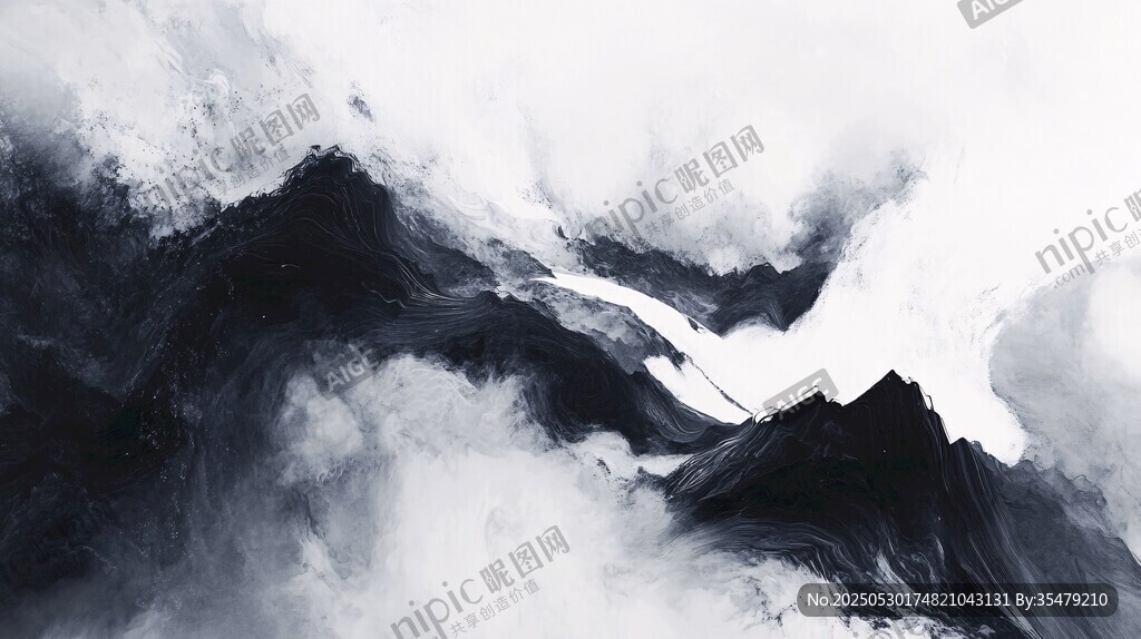 水墨意境山水云海景觀