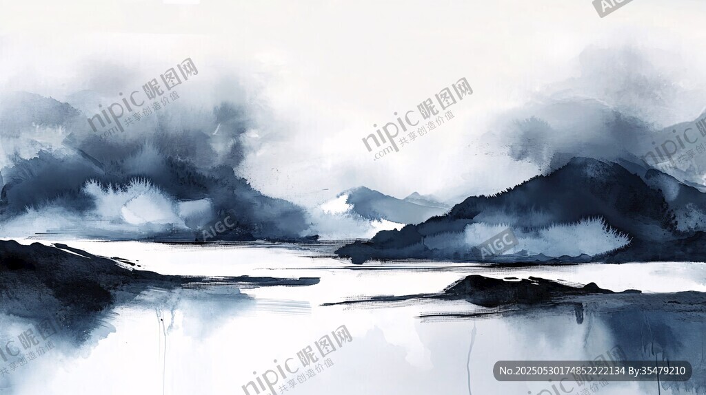 水墨山水意境圖
