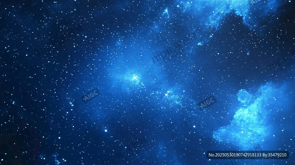 夢(mèng)幻藍(lán)色星空宇宙景觀