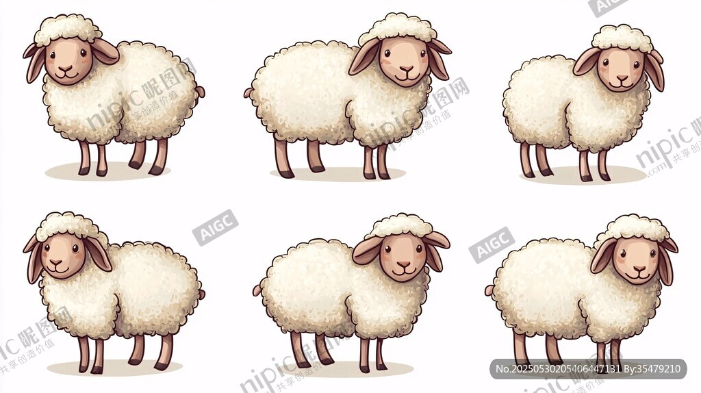 可愛綿羊插畫集合