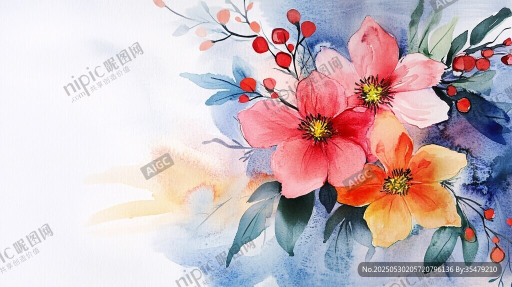 水彩花卉插畫的靈動之美