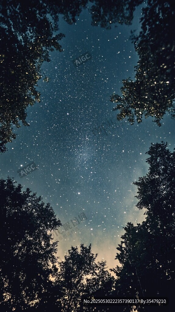 仰望林間星空