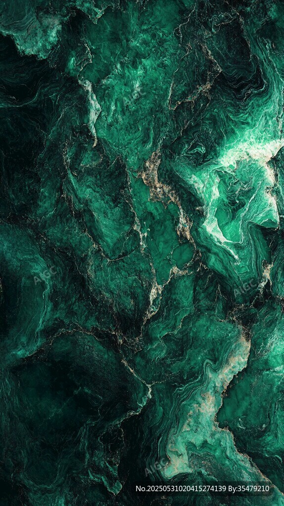 深邃墨綠大理石紋理背景