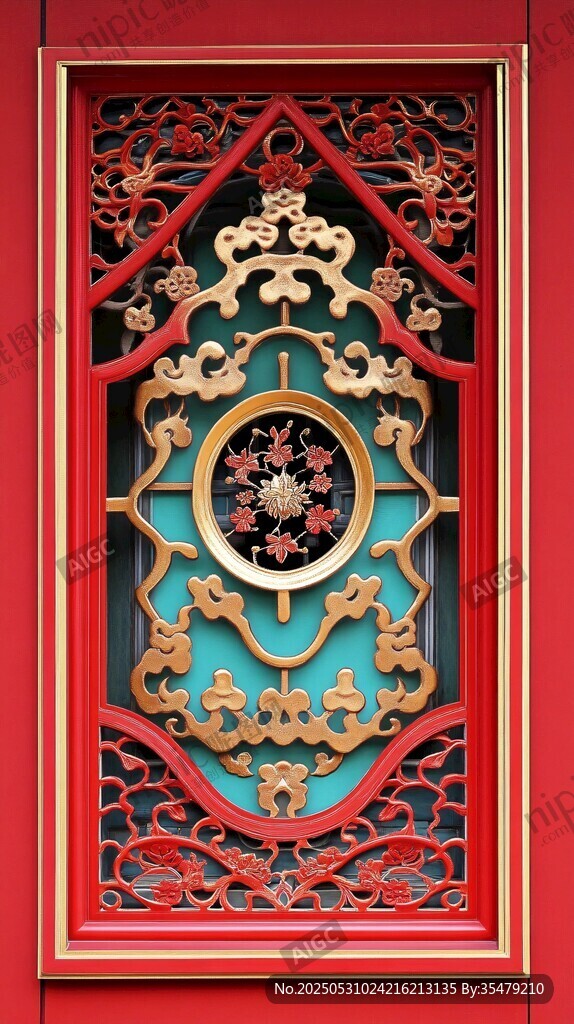 中式雕花紅窗盡顯古韻