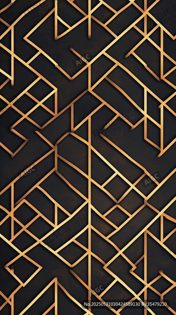 黑金幾何線條抽象圖案
